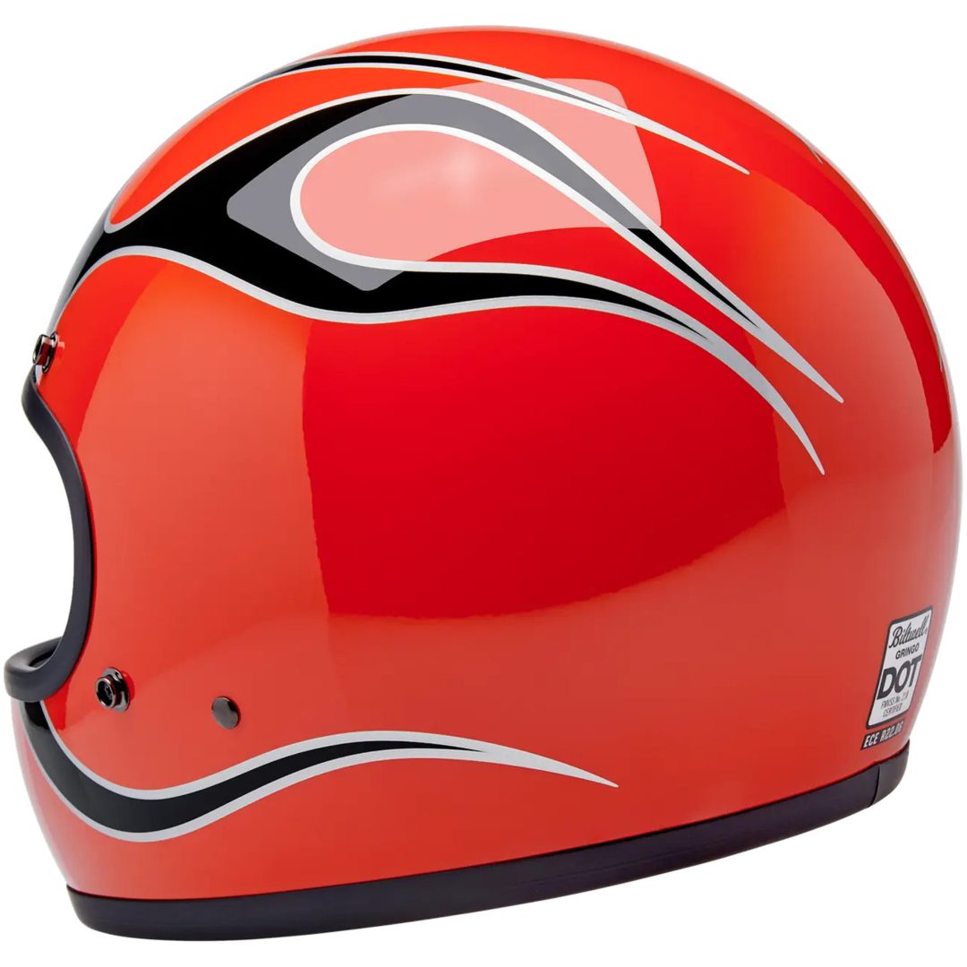 Integralhjelm Gringo Flames Sort Orange Hvid BILTWELL – billede 2