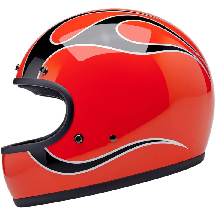 Integralhjelm Gringo Flames Sort Orange Hvid BILTWELL – billede 4