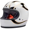 Integralhjelm Gringo Hvid/Blå Flammer BILTWELL Small – miniature 1