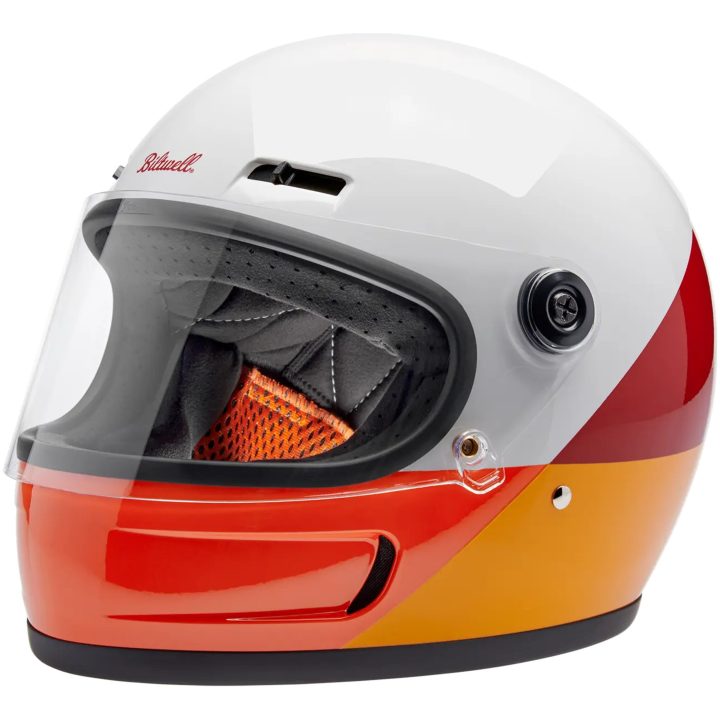 Integralhjelm Gringo SV Gloss Orange Rød Hvid BILTWELL – billede 4