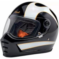 Integralhjelm Lane Splitter Flames Sort Blank BILTWELL