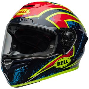 Integralhjelm Race Star Dlx Flex Xenon Blank Blå/rød/sølv BELL