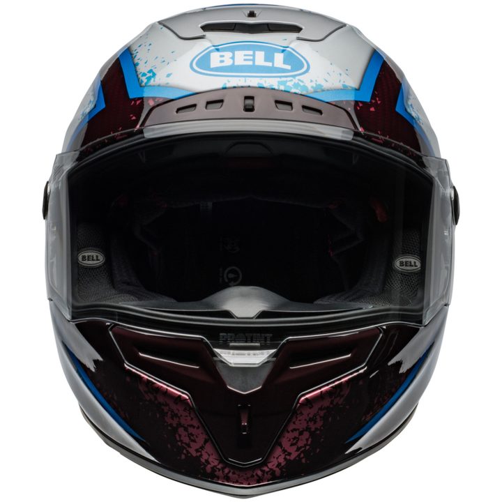 Integralhjelm Race Star Dlx Flex Xenon Blank Rød/sølv/sort/neongul BELL s – billede 3
