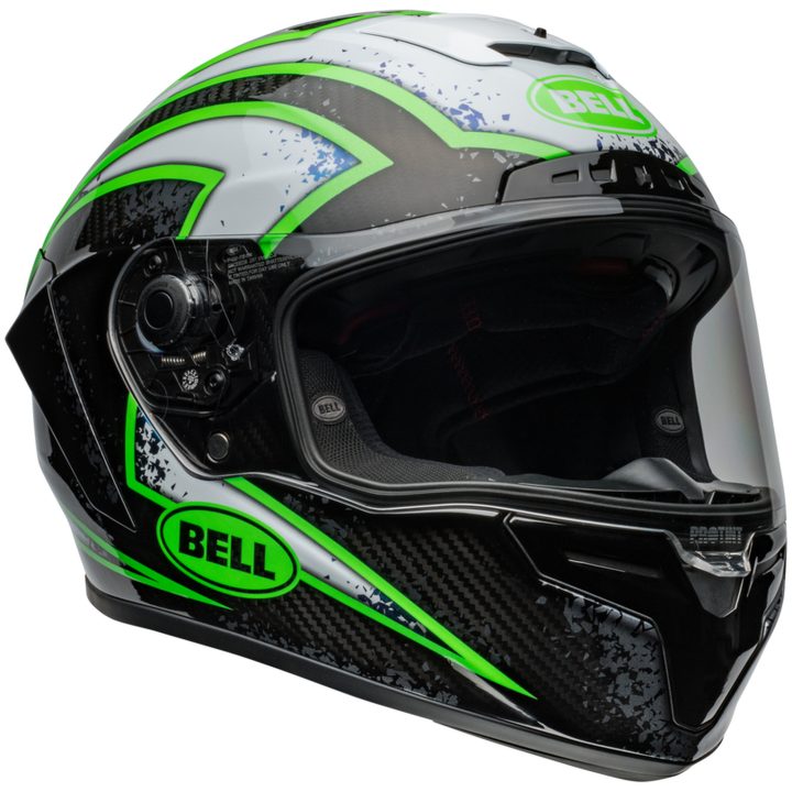 Integralhjelm Race Star Dlx Flex Xenon Blank Sort/kryptonite Grøn BELL s – billede 2