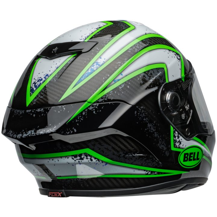 Integralhjelm Race Star Dlx Flex Xenon Blank Sort/kryptonite Grøn BELL s – billede 6