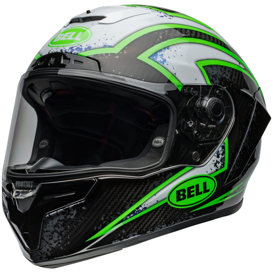 Integralhjelm Race Star Dlx Flex Xenon Blank Sort/kryptonite Grøn BELL s