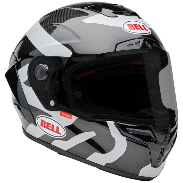 Integralhjelm Race Star Dlx Hello Cousteau Equidae Mat Glans Sort/grå/hvid BELL Small – billede 2