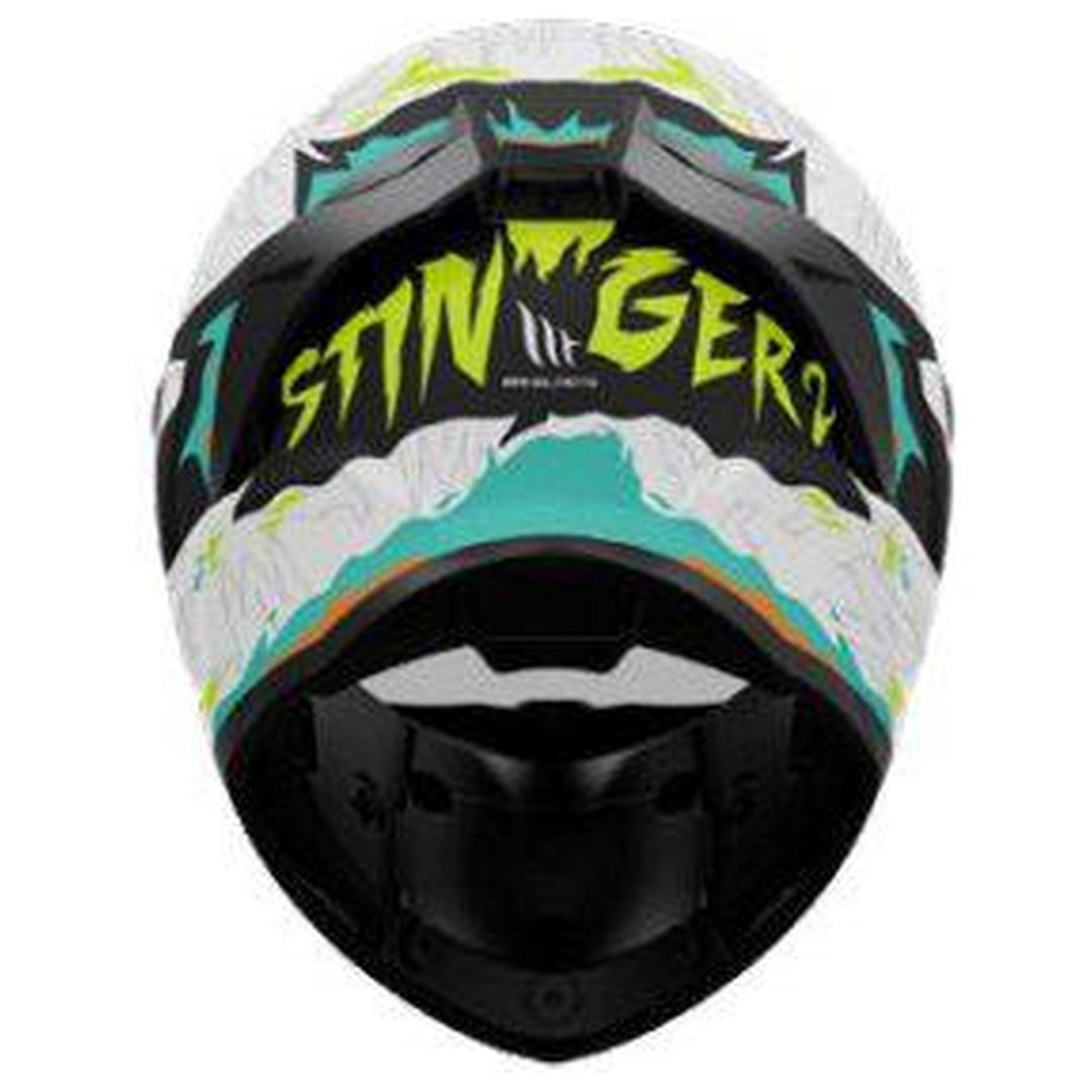 Integralhjelm Stinger 2 A3 Hvid Gul Blå MT XS – billede 4