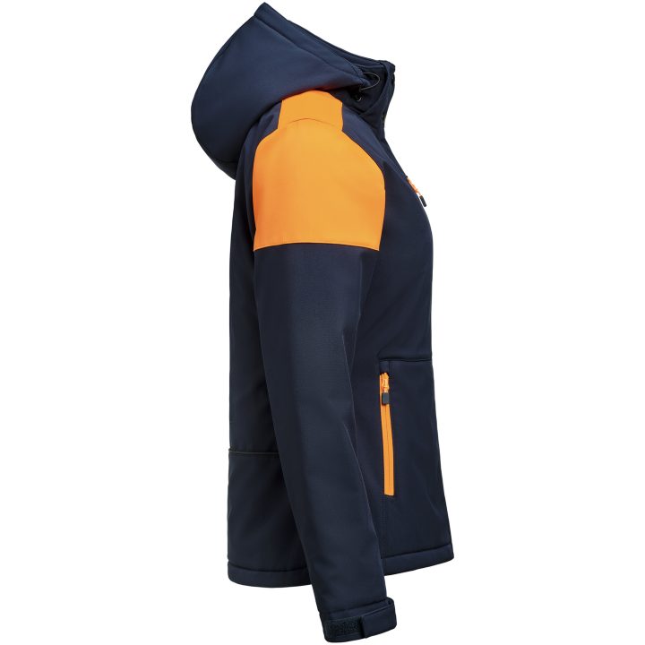 Jacka Dam Padded Softshell Marinblå/neonorange Printer PRIME XS – billede 3