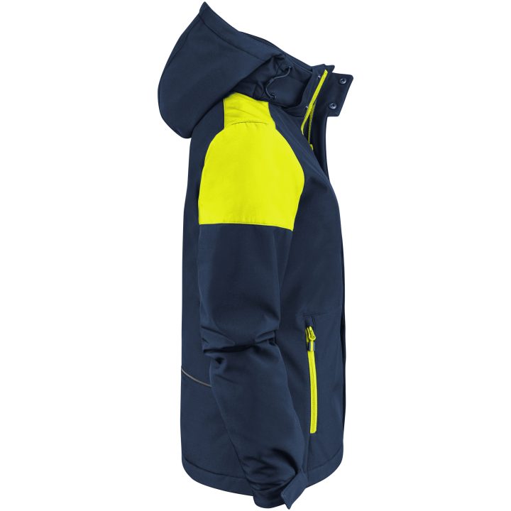 Jacka Dam Padded Softshell Marinblå/neonyellow Printer PRIME XS – billede 3