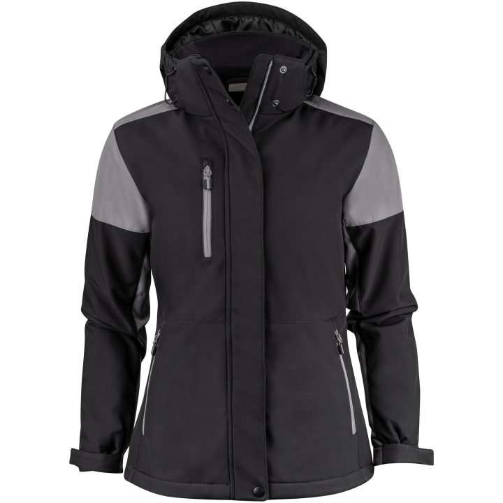 Jacka Dam Padded Softshell Svart/antracit Printer PRIME 3XL – billede 5