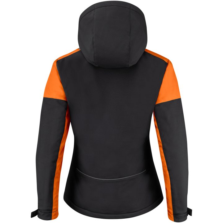 Jacka Dam Padded Softshell Svart/orange Printer PRIME 3XL – billede 2