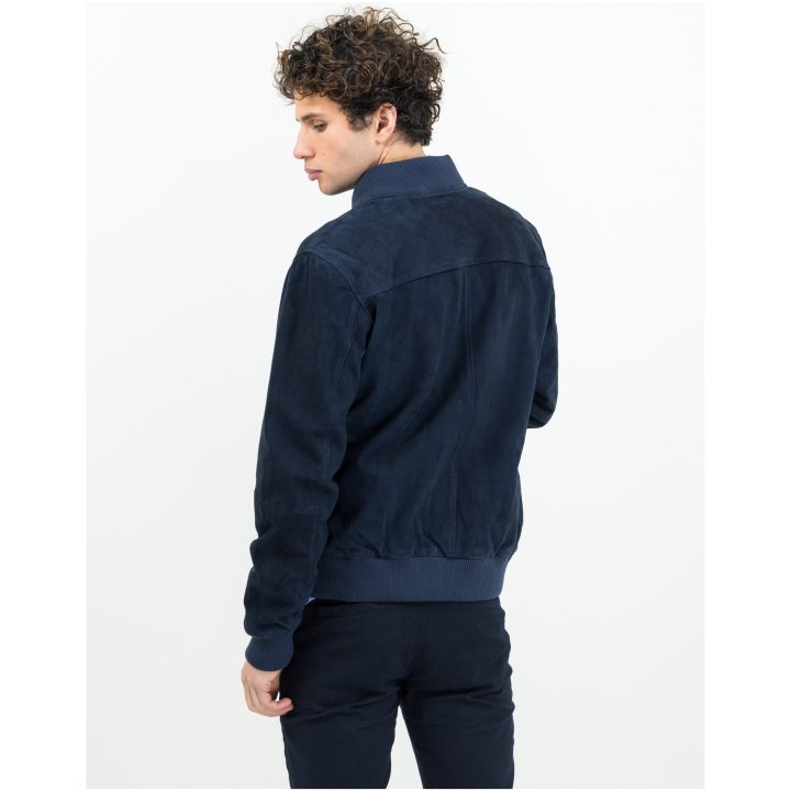 Jacka Heritage Läder Marinblå James Harvest – billede 3