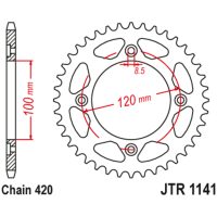 JT SPROCKETS Rear Sprocket Steel Standard - 420