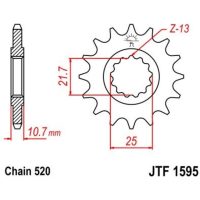 JT SPROCKETS Steel Noise-Free Front Sprocket 1595 - 520