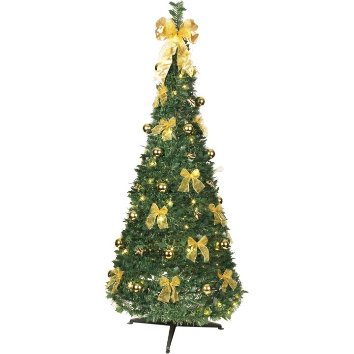 Juletræ med LED Pop-up-tree Grøn Star Trading 185 cm / Gul – billede 5