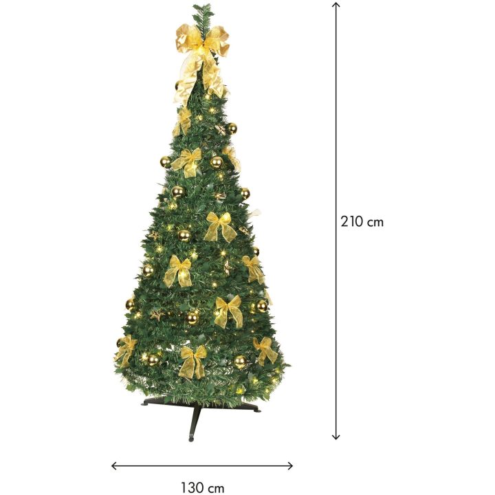 Juletræ med LED Pop-up-tree Grøn Star Trading 185 cm / Gul – billede 4