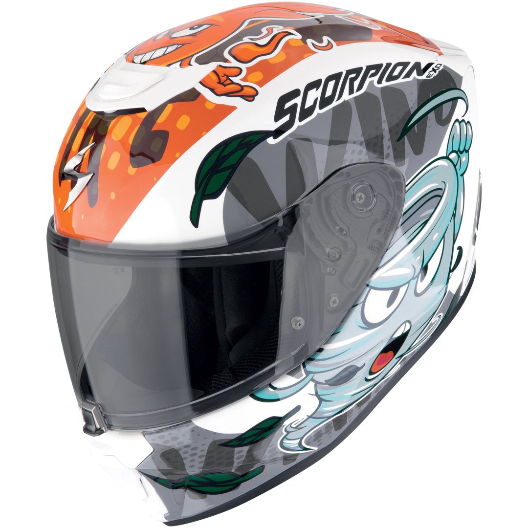 Junior Hjelm EXO-JNR AIR The4elements Hvid/Blå/Orange Scorpion L