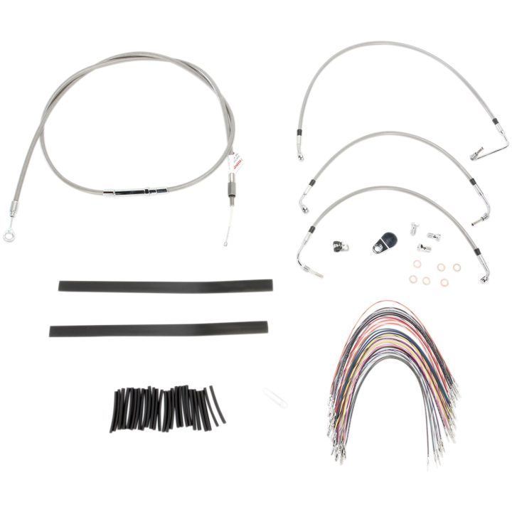 Kabelkit Komplet Rustfrit Stål Sølv BURLY BRAND CONTROL SS 08-13 FLH 13 – billede 2