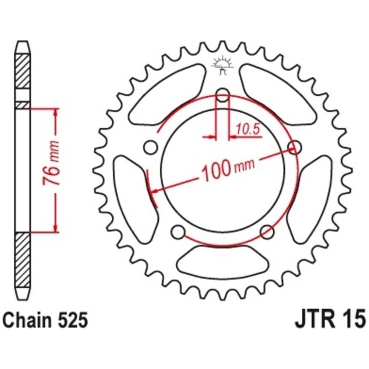 Kædekit 525Z3 Superforstærket XS-Ring Standard Bagtandhjul Stål JT CHAINS – billede 3