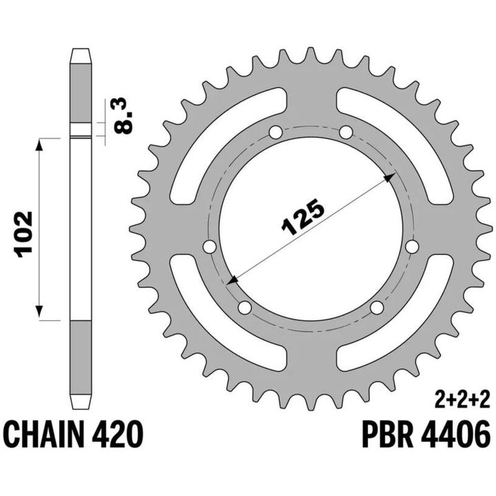 Kædesæt 420SR EK 132 – billede 2