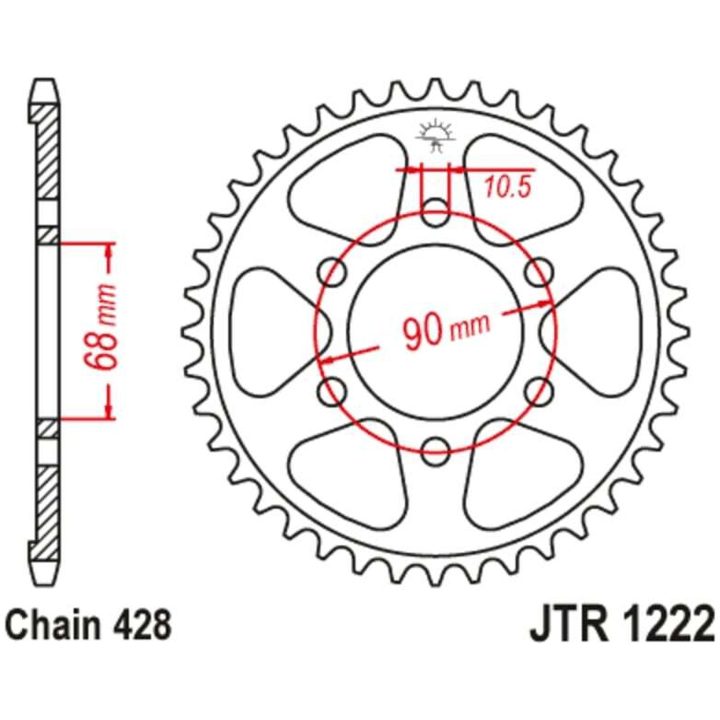 Kædesæt 428HDR Superforstærket Stål JT CHAINS – billede 3