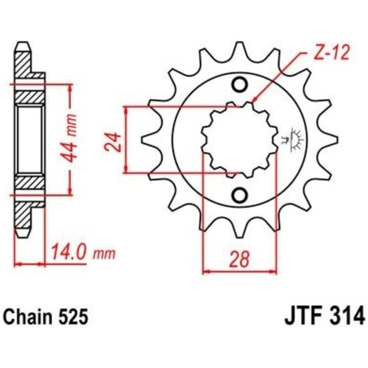 Kædesæt 525SRX2 Stål EK 124 – billede 2