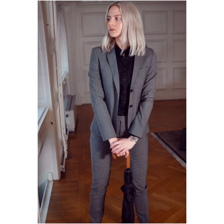 Kavaj Dam Classic Blazer 20 Marinblå Melerad J.Harvest & Frost 32 – billede 7