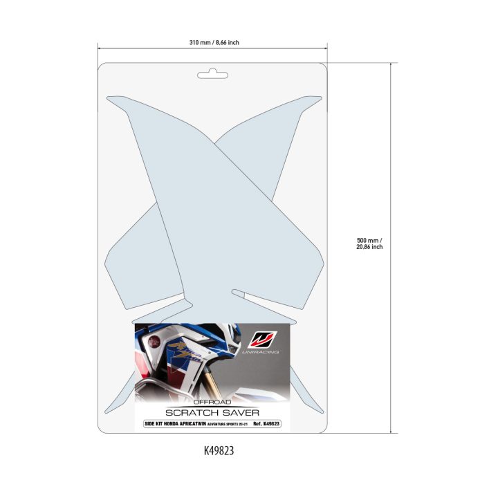 Klistermærke Scratch Saver Transparent Vinyl UNIRACING Ridsbeskyttelse – billede 2