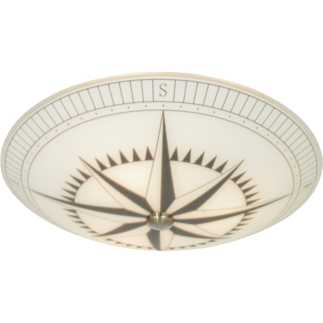 Kompass Plafond 42cm, Hvid/sort/stål ANETA HOME Sokkel E14 Hvid /Sort