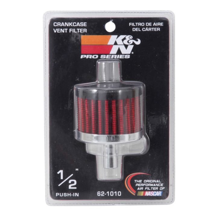 Krumtaphusventil Filter Standard Sort/Krom/Rød K & N 1/2" - 1 1/2" – billede 2