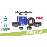 Kullager 6204-2RS C3 47x20x14 Höghastighetslager, Dubbeltätad