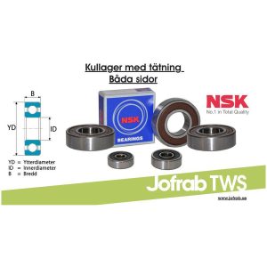 Kullager 6205-2RS C3 52x2515 Höghastighetslager, Dubbeltätad