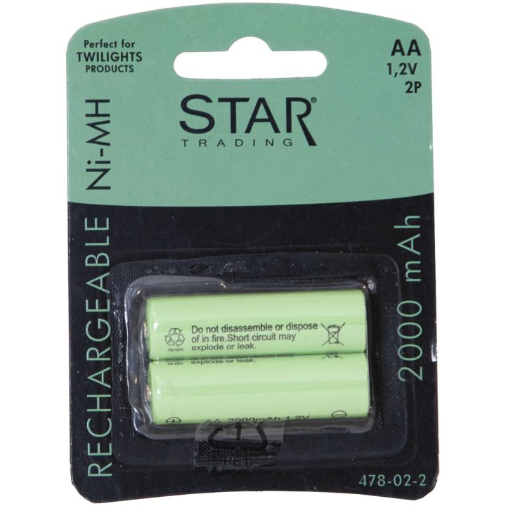 Laddbart batteri AA 1 2V 2000mAh Ni-MH Grön Star Trading – billede 5