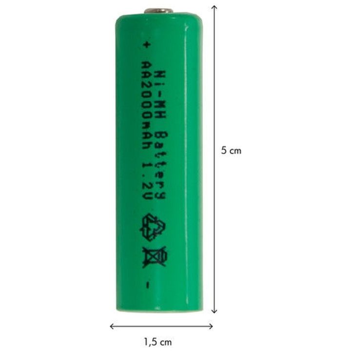 Laddbart batteri AA 1 2V 2000mAh Ni-MH Grön Star Trading – billede 4