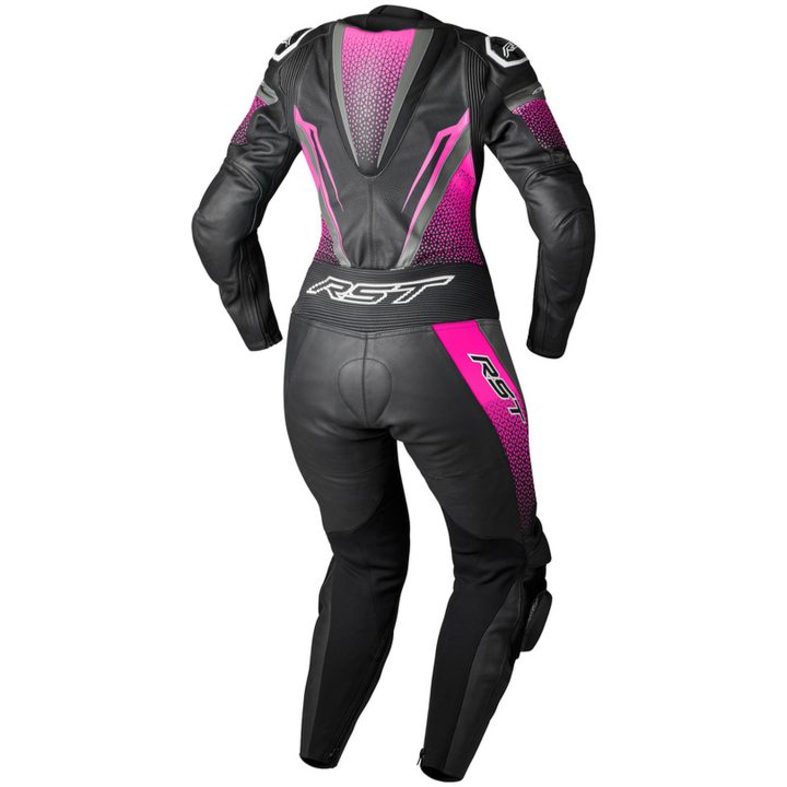 Læderdragt Dame Tractech Evo D3O Sort Pink RST XS – billede 3
