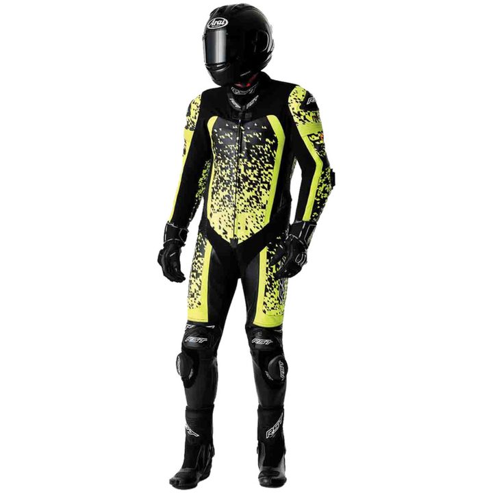 Læderdragt Pro Series D3O Sort Neongul RST XS – billede 6