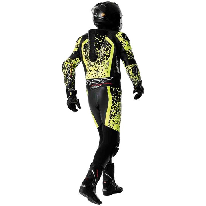 Læderdragt Pro Series D3O Sort Neongul RST XS – billede 7