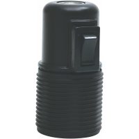 Lampeholder med afbryder, Jordet, Sort, E27 MALMBERGS