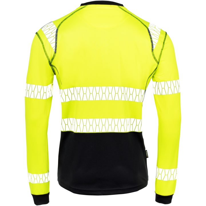 Langærmet T-shirt UV-Pro Varsel 5598 Advanced Gul/sort Jobman XXXL – billede 2