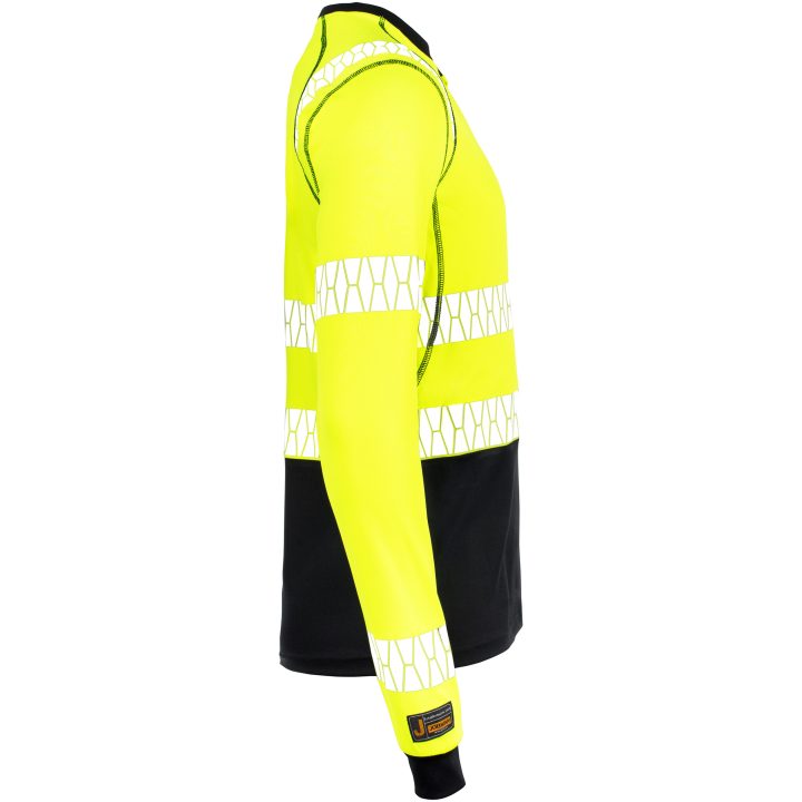 Langærmet T-shirt UV-Pro Varsel 5598 Advanced Gul/sort Jobman XXXL – billede 4