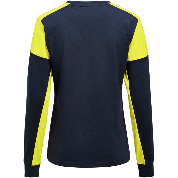 Långärmad T-shirt Dam Prime Marinblå/neongul Printer PRIME XS – billede 2