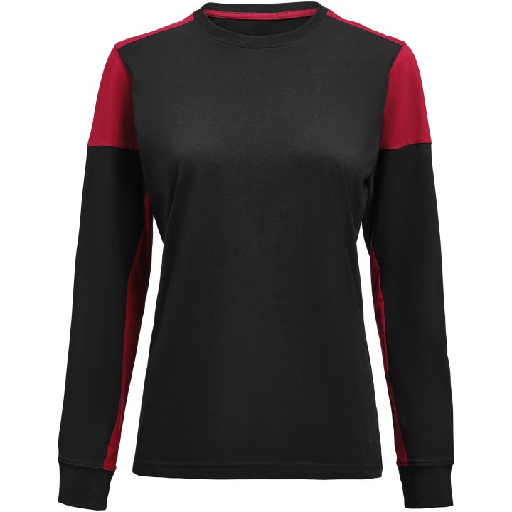 Långärmad T-shirt Dam Prime Svart/röd Printer PRIME XS – billede 2