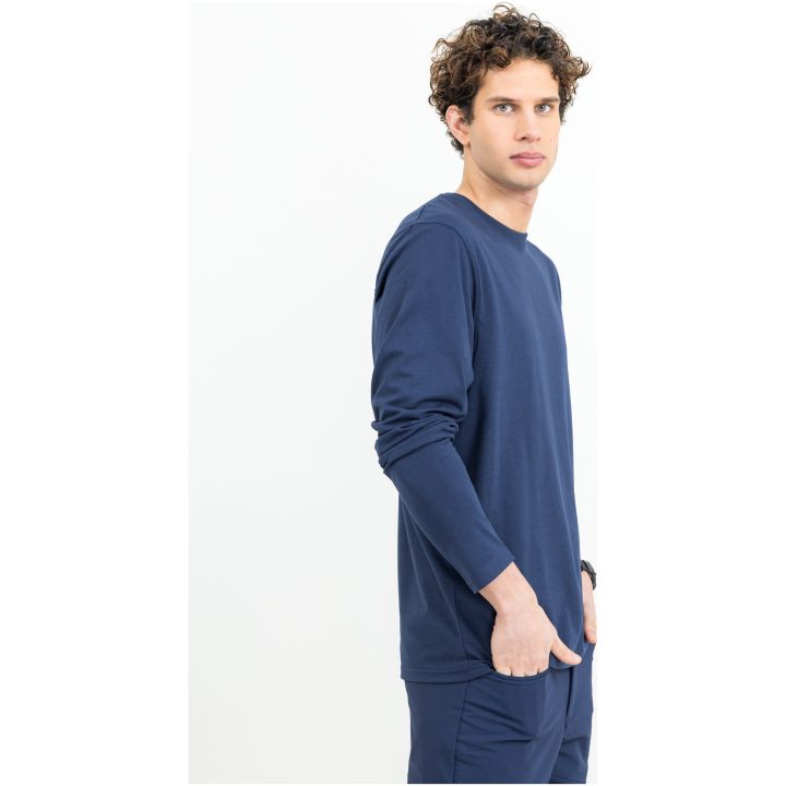 Långärmad T-shirt Heavier Pro Marinblå Printer Essentials XS – billede 2