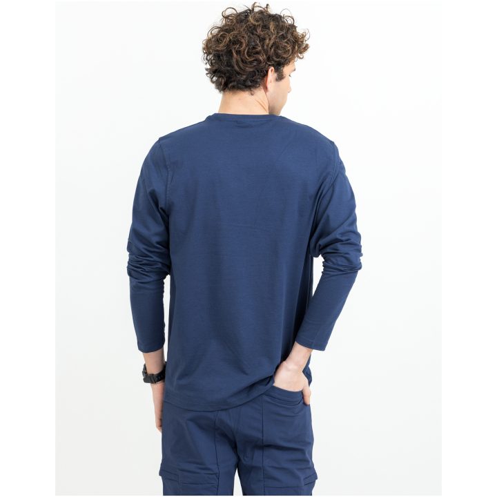 Långärmad T-shirt Heavier Pro Marinblå Printer Essentials XS – billede 3