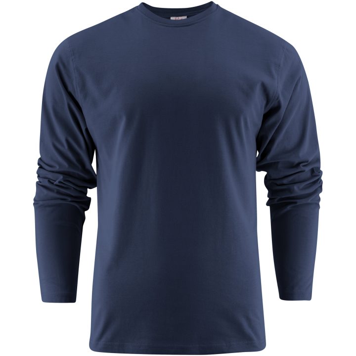 Långärmad T-shirt Heavier Pro Marinblå Printer Essentials XS – billede 5