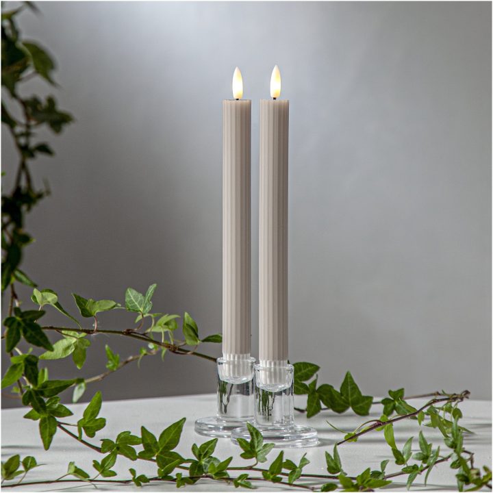 LED-antikljus Flamme Stripe Beige Star Trading – billede 2