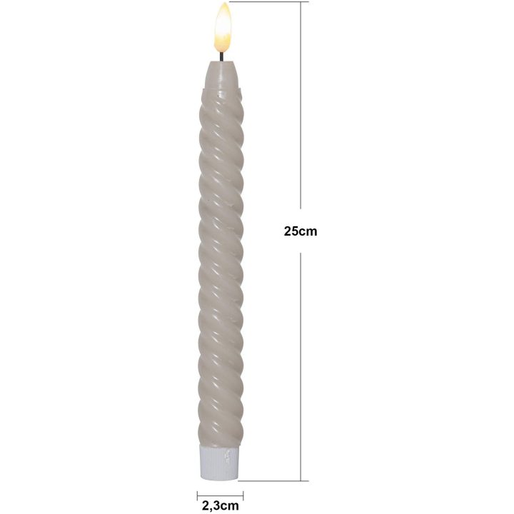 LED Antiklys 2-pak Flamme Swirl Beige Star Trading – billede 5