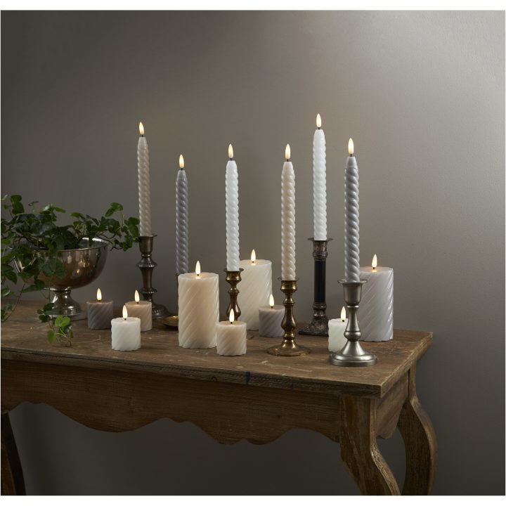 LED Antiklys 2-pak Flamme Swirl Beige Star Trading – billede 4