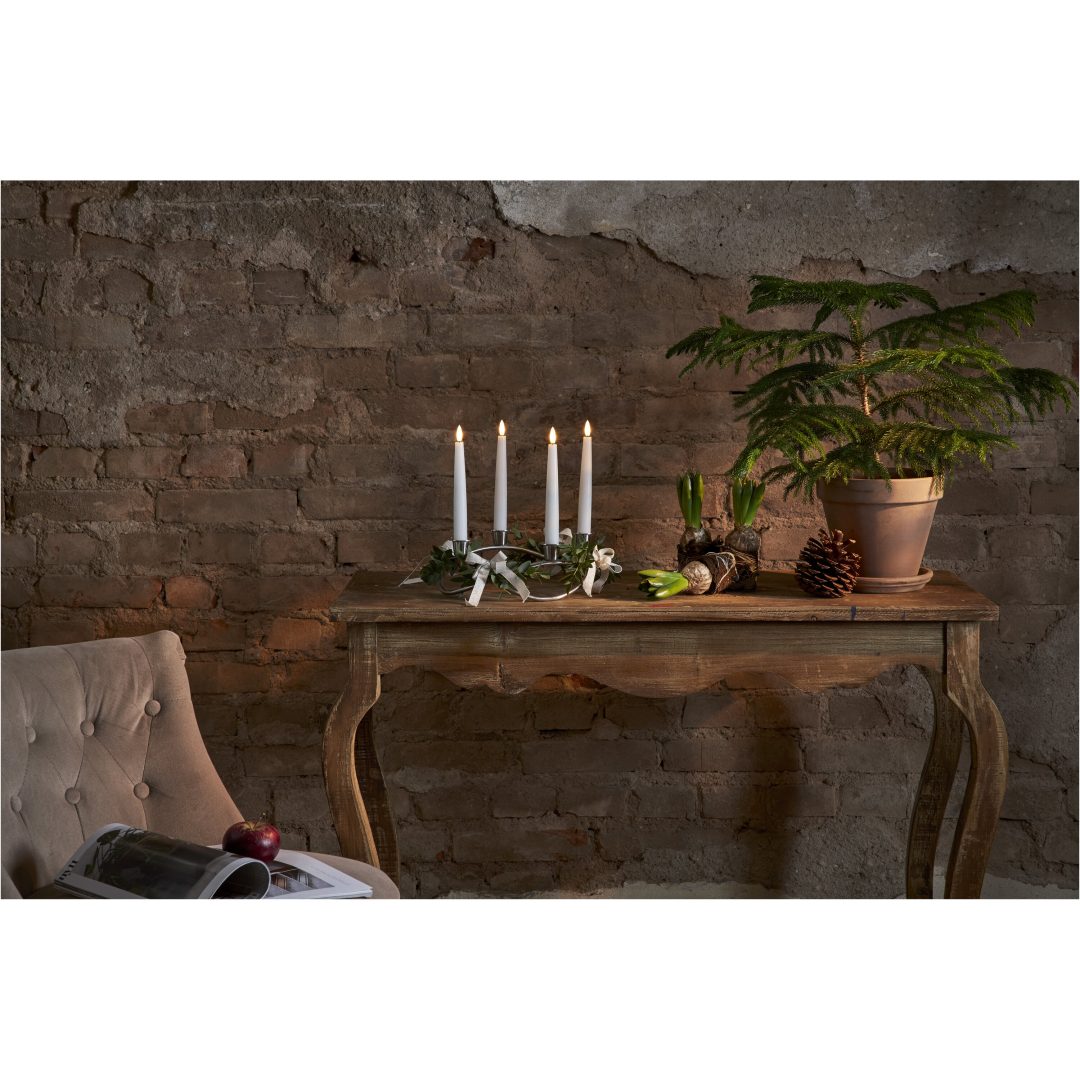 LED Antiklys 4-pak Flamme Hvid Star Trading – billede 4